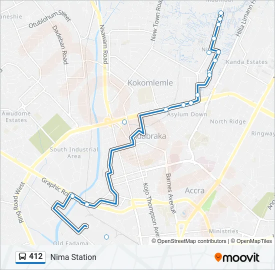 412 Bus Line Map