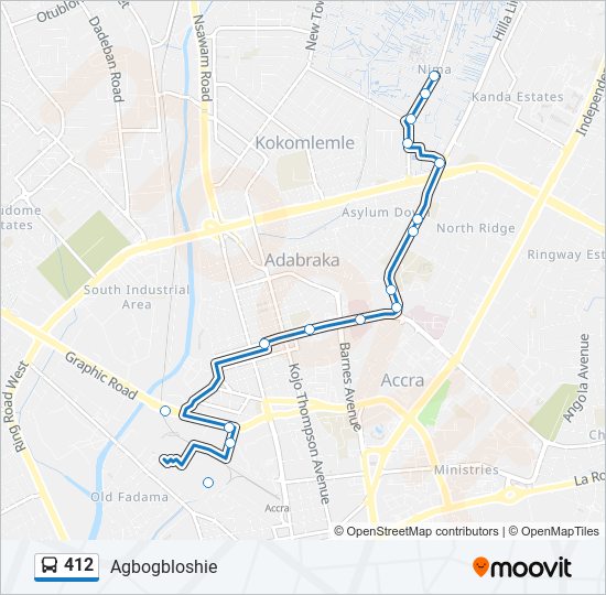 412 bus Line Map