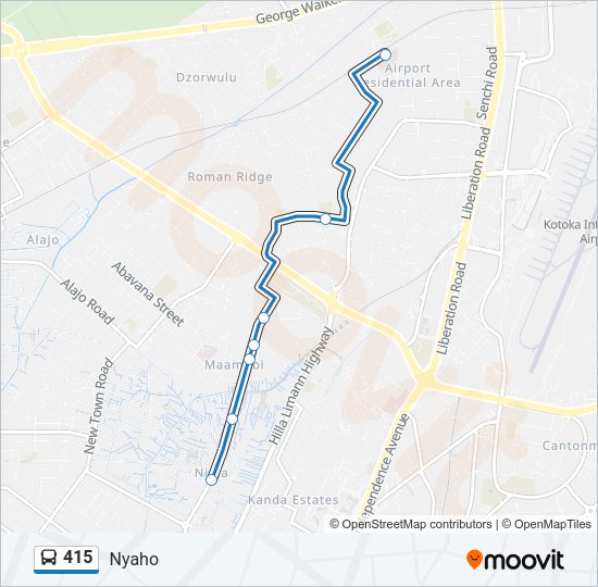 415 Bus Line Map