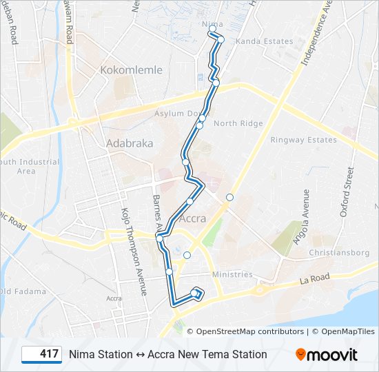 417 bus Line Map