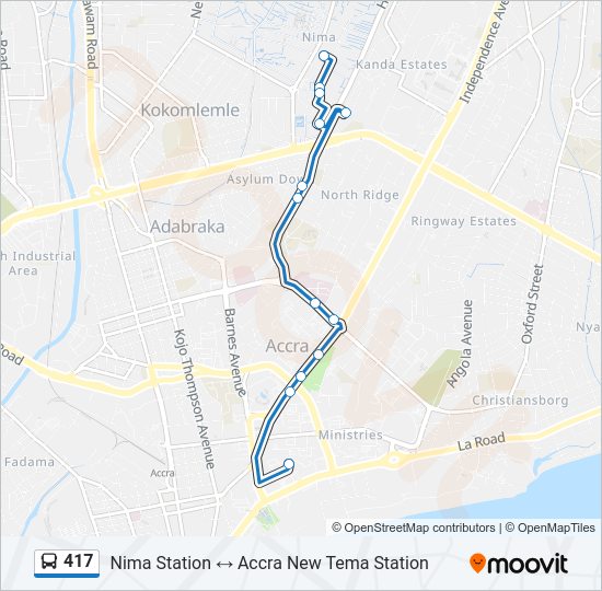 417 bus Line Map