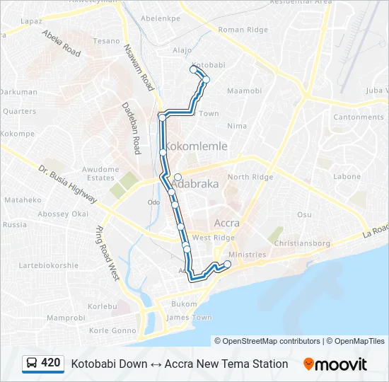 420 Bus Line Map
