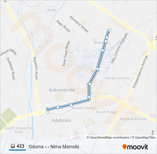 423 Bus Line Map