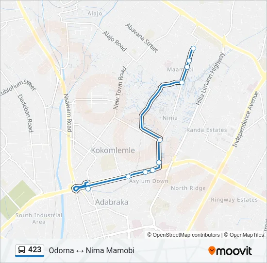 423 Bus Line Map