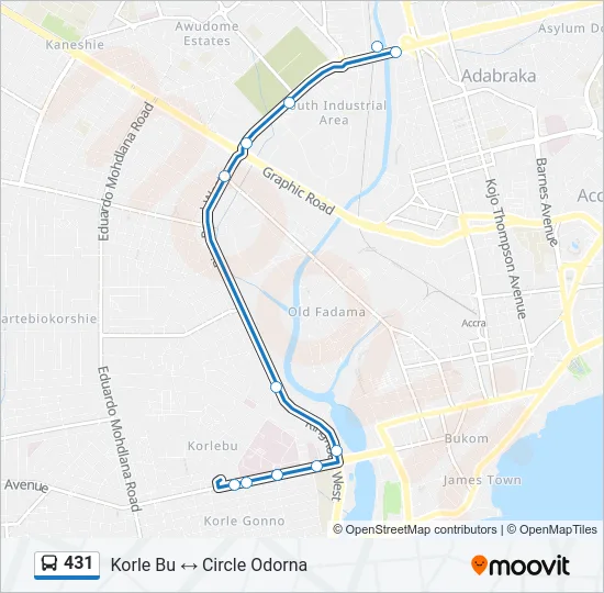 431 Bus Line Map