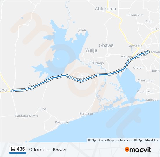 435 Bus Line Map