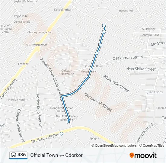 436 Bus Line Map