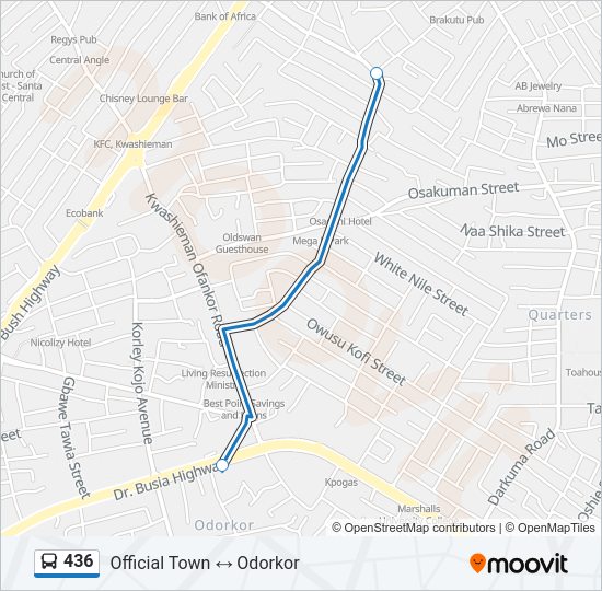 436 Bus Line Map