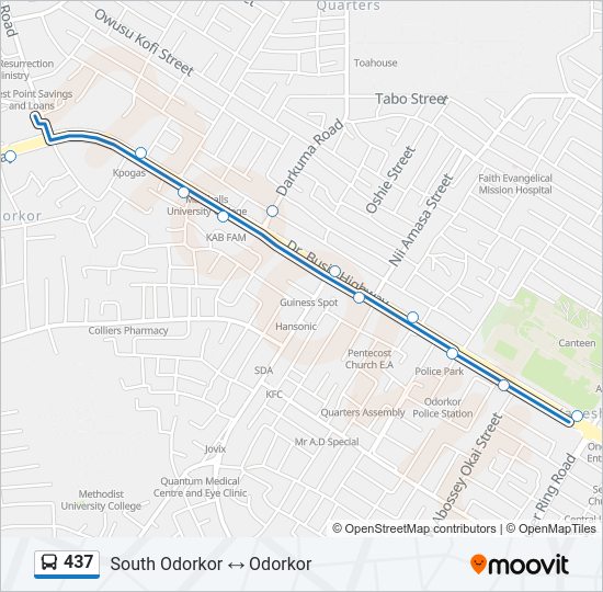 437 Bus Line Map