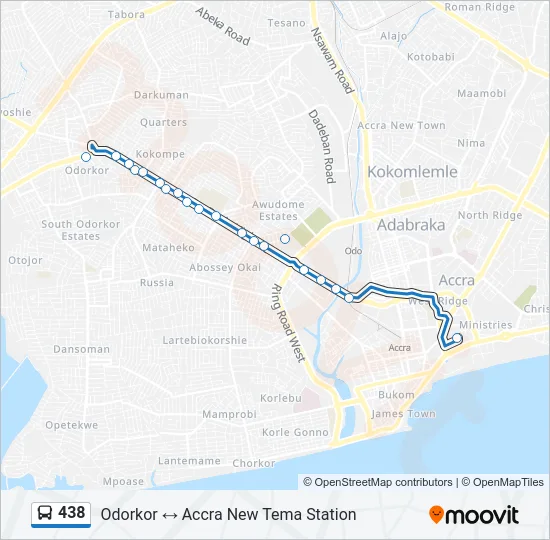 438 Bus Line Map