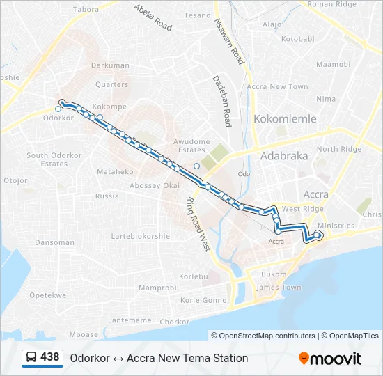 438 Bus Line Map