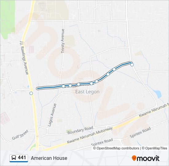 441 Bus Line Map