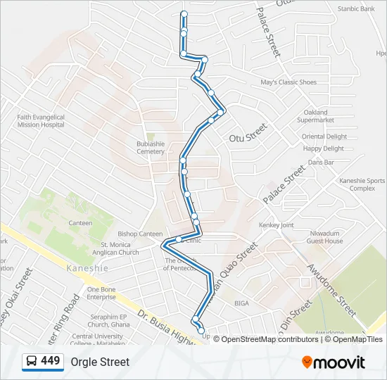 449 Bus Line Map