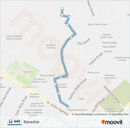 449 Bus Line Map