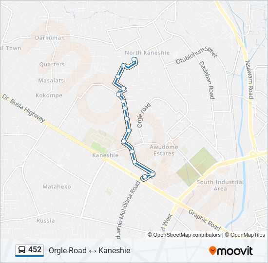 452 Bus Line Map