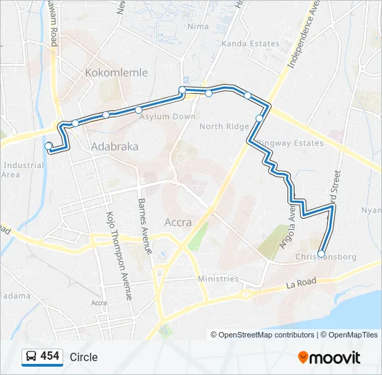 454 Bus Line Map