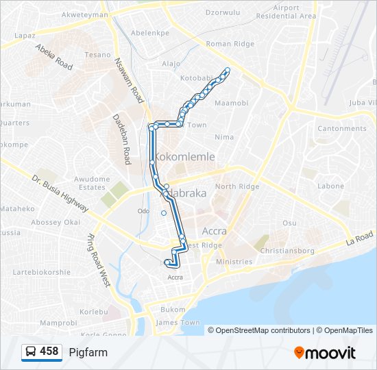 458 Bus Line Map