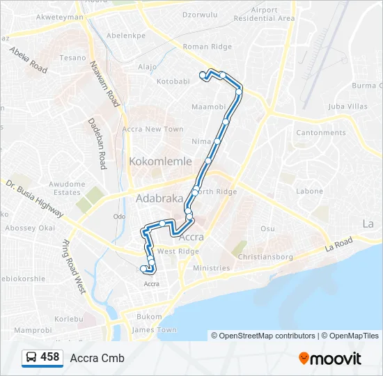 458 Bus Line Map