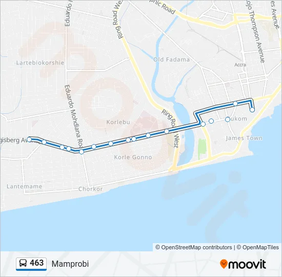 463 Bus Line Map