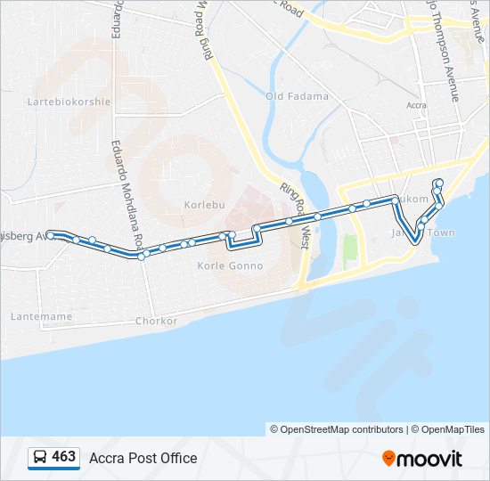 463 Bus Line Map