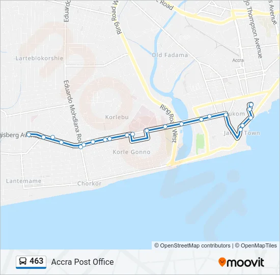 463 Bus Line Map