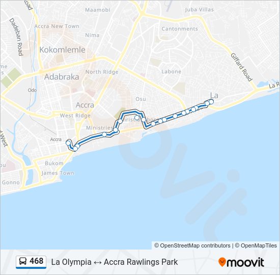 468 Bus Line Map