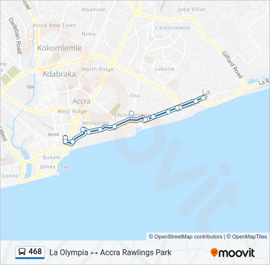 468 Bus Line Map