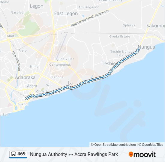 469 bus Line Map