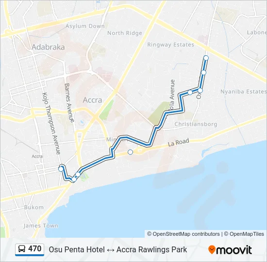 470 Bus Line Map