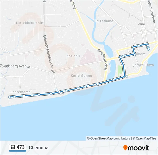 473 Bus Line Map