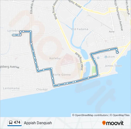 474 Bus Line Map