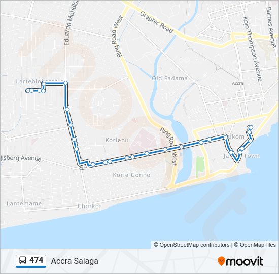 474 Bus Line Map