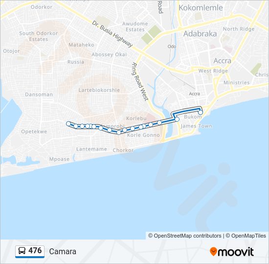 476 Bus Line Map