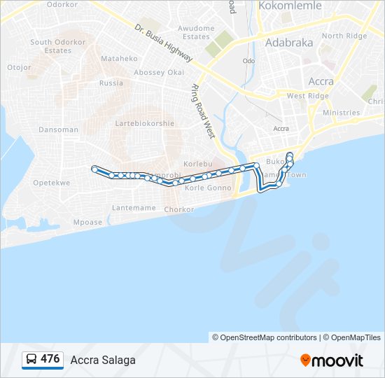 476 Bus Line Map