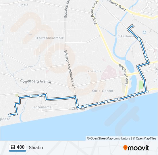 480 Bus Line Map