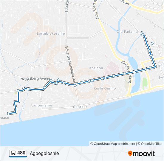 480 Bus Line Map