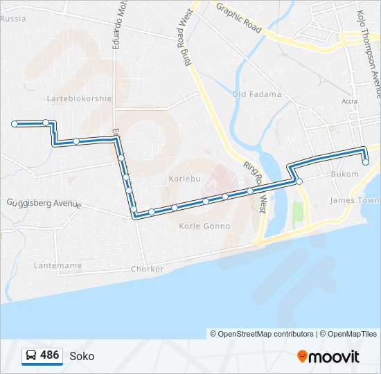 486 Bus Line Map