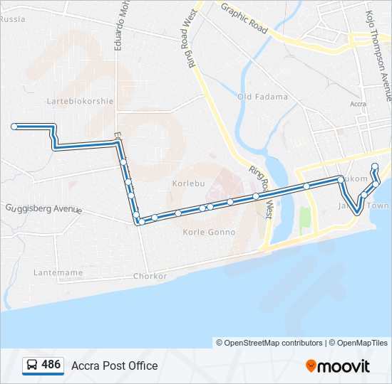 486 bus Line Map