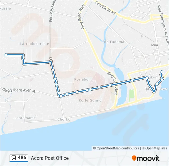 486 Bus Line Map