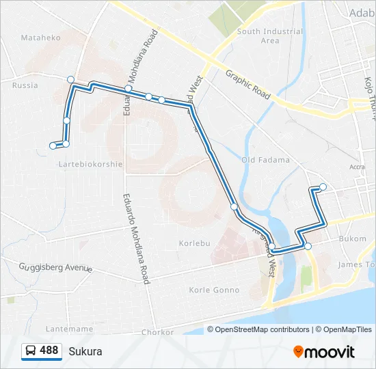 488 Bus Line Map