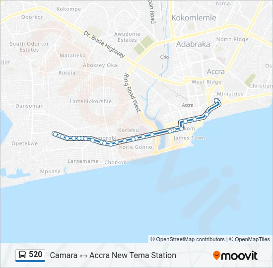 520 Bus Line Map