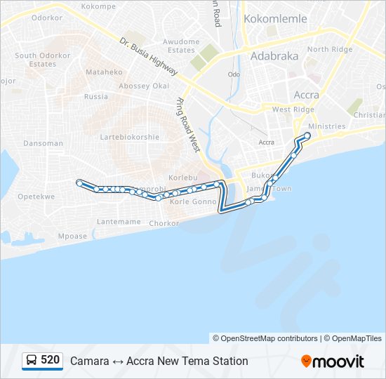 520 bus Line Map