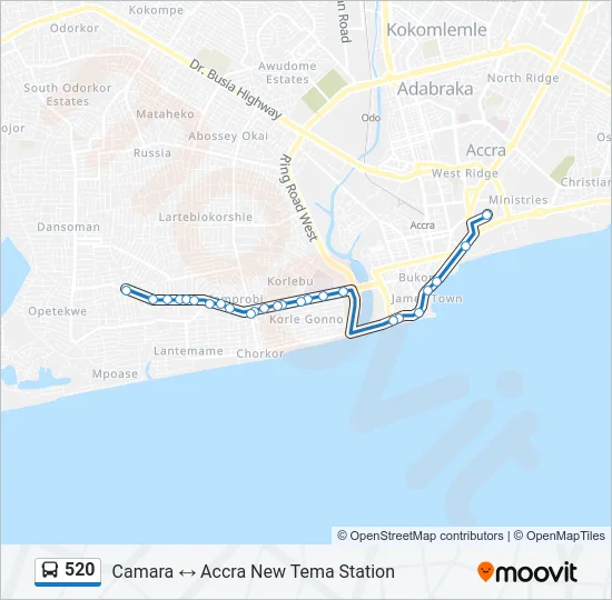 520 Bus Line Map