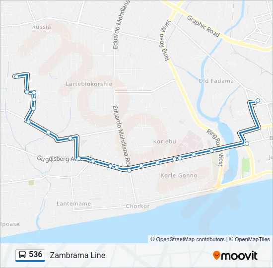 536 Bus Line Map