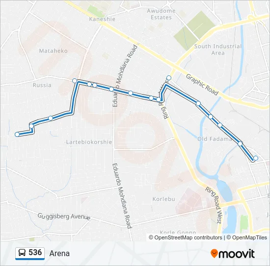 536 Bus Line Map