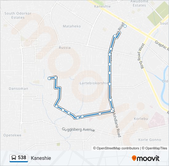 538 Bus Line Map