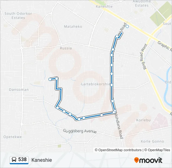 538 Bus Line Map