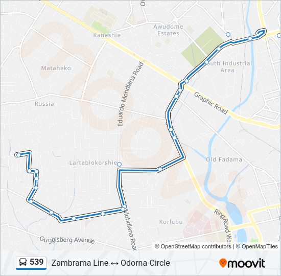 539 Bus Line Map