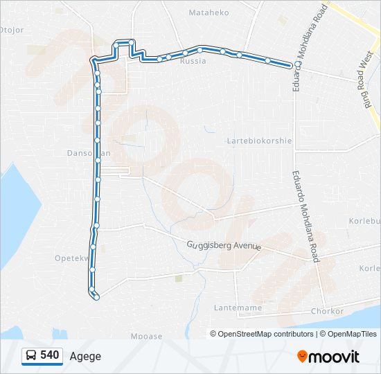 540 Bus Line Map