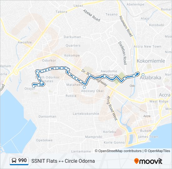 990 bus Line Map